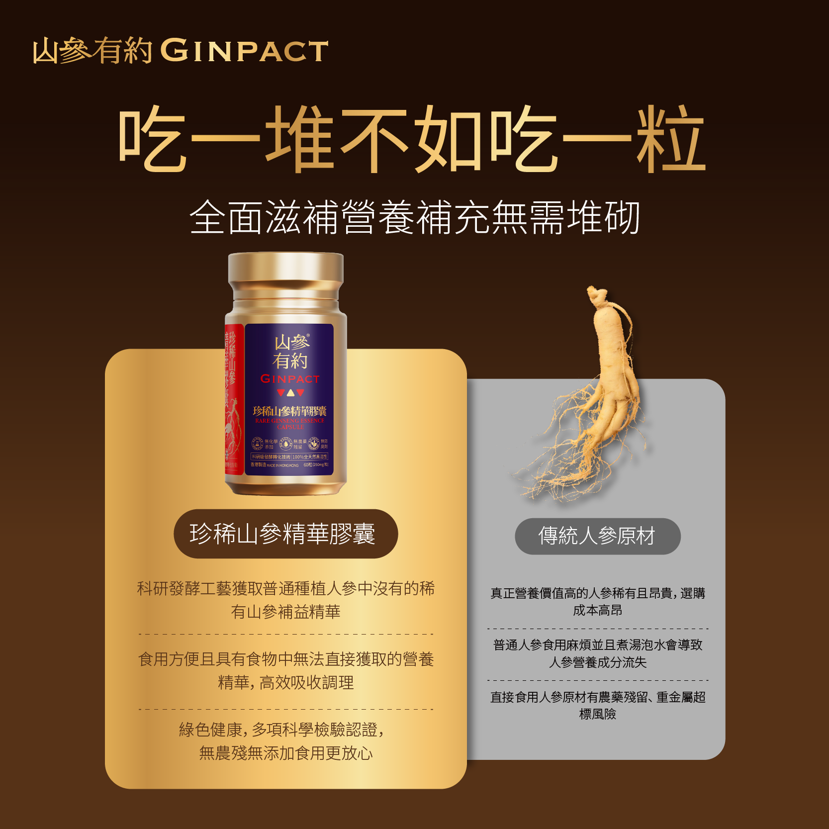 珍稀山參精華（1瓶60粒）